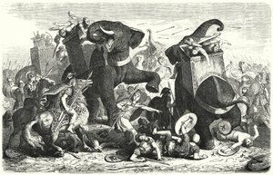 Slaget ved Gaza, 312 f.Kr. (gravering) av Heinrich Leutemann