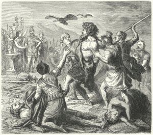Fange av Tetobod, Teutonernes konge, av romerne etter slaget ved Aquae Sextiae av Heinrich Leutemann
