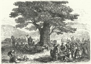Fest i det gamle Tyskland (gravering) av Heinrich Leutemann