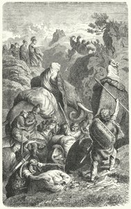 Hannibals kryssing av Alpene, 218 f.Kr. (gravering) av Heinrich Leutemann