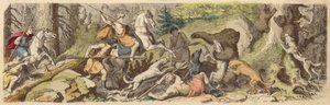 Jakt på bjørn i antikkens Hellas (farget gravering) av Heinrich Leutemann