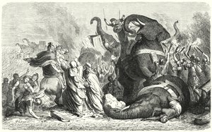 Slaget ved Asculum, 279 f.Kr. (gravering) av Heinrich Leutemann