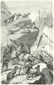 Tyrolske opprørere som kjemper mot den franske hæren i slaget ved Sachsenklemme av Heinrich Leutemann