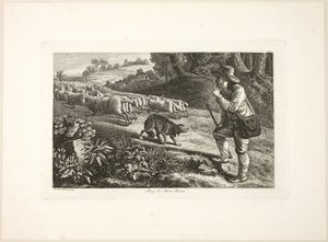 Arcadian Shepherd Boy og hans saueflokk av Heinrich Reinhold