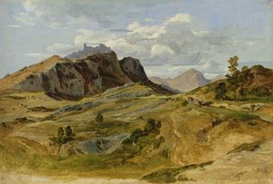 Landskap ved Civitella, 1822 (olje på papir på papp)