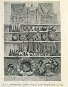 Den såkalte Priams skatt oppdaget av arkeolog Heinrich Schliemann (1822-1890), trykk av Heinrich Schliemann