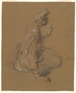 Studie av en sittende kvinne: St. Elizabeth av Heinrich Schwemminger
