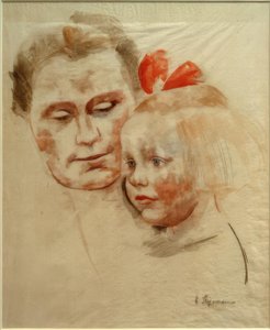 Mor med barn (Anna og Käte Werner) av Heinrich Stegemann