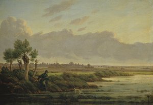 På Alster ved Winterhude, 1834 av Heinrich Stuhlmann