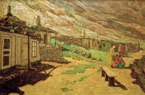 Gammel landsby i Kaukasus, 1940. av Heinrich Vogeler