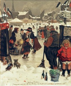 Berlin skøytebane av Heinrich Zille