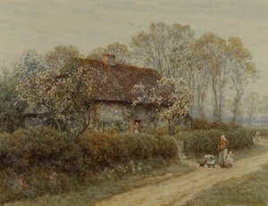 En hytte ved Freshwater Gate av Helen Allingham