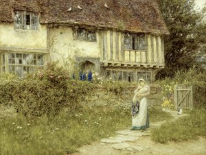 Ved siden av Old Church Gate Farm, Smarden, Kent (akvarell på papir) av Helen Allingham