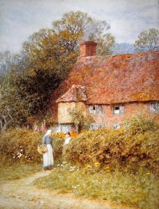 Hytte i Witley, Surrey (akvarell på papir) av Helen Allingham
