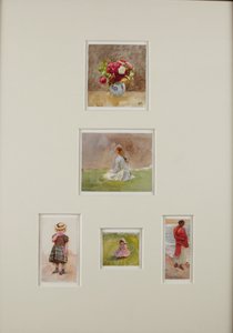 Fem skisser (akvarell på papir) av Helen Allingham