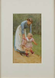 Henry med sykepleier, 1884 av Helen Allingham