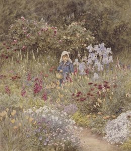 Minna, illustrasjon til Happy England av Marcus Huish, pub. av A & C Black, 1904 (wc) av Helen Allingham
