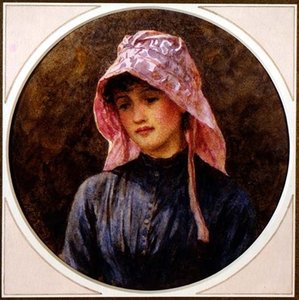 Portrett av en jente (akvarell på papir) av Helen Allingham