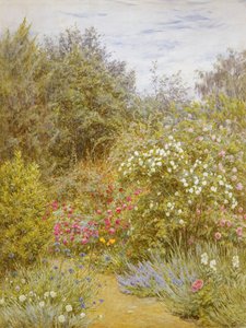 Roses in a Surrey Garden (wc på papir) av Helen Allingham