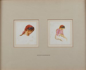 Studie av en jente i rødt hodeskjerf av Helen Allingham