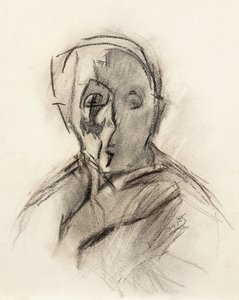 Selvportrett av kunstneren med lukkede øyne av Helene Schjerfbeck