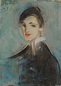 Sangerinne i svart av Helene Schjerfbeck