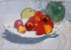 Stilleben med frukt, ca. 1915 (olje på lerret) av Helene Schjerfbeck