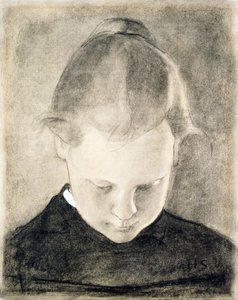 The Reading Girl, ca. 1905 (kull og gouache på papir) av Helene Schjerfbeck