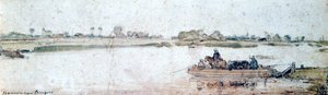 Elvelandskap med tauferge, tidlig 1600-tall. av Hendrick Avercamp