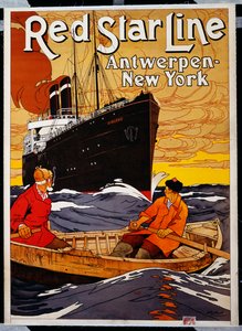 Red Star Line, ca. 1900 (litografi i farger)