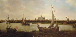 Utsikt over Haarlem fra nord (olje på lerret) av Hendrick Cornelisz. Vroom