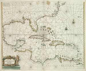 Pass fra de karibiske øyene, fra Barbados til Mexicobukta av Hendrick Doncker