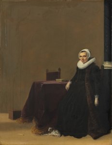 Portrett av en kvinne med en hund, ca. 1635