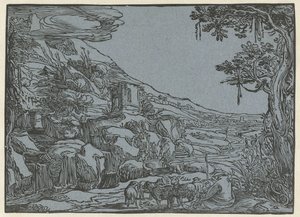 Arkadisk landskap av Hendrick Goltzius (rejected attribution)