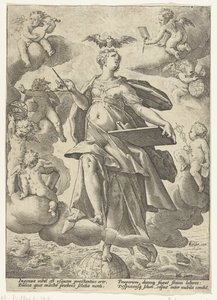 Allegori over kunst av Hendrick Goltzius (workshop of)