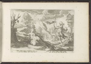 Apollo doodt Coronis Ovids Metamorfosen (serietittel) Herscheppingen van P. Ovidius Naso (serietittel) av Hendrick Goltzius (workshop of)