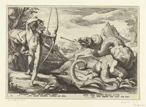 Apollo dreper den gigantiske slangen Python Ovids metamorfoser (serietittel)