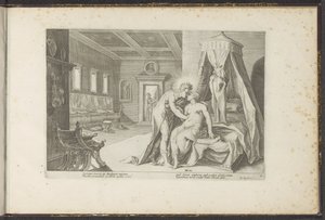 Apollo forfører Leucothea Ovids metamorfoser (serietittel) Gjenskapninger av P. Ovidius Naso (serietittel) av Hendrick Goltzius (workshop of)