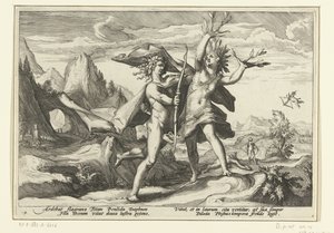 Daphne blir til et laurbærtre Ovids metamorfoser (serietittel) av Hendrick Goltzius (workshop of)