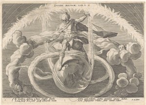 Skapelsen av de fire elementene Metamorphoses of Ovid (serietittel) av Hendrick Goltzius (workshop of)