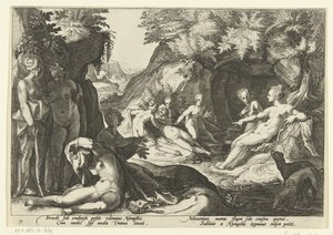 Diana oppdager graviditeten til Callisto Ovids Metamorphoses (serietittel) av Hendrick Goltzius (workshop of)
