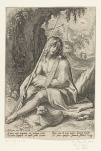 døperen Johannes av Hendrick Goltzius (workshop of)