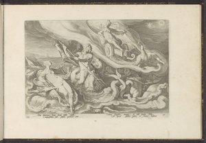 Juno klager til Thetis og Oceanus Ovids Metamorphoses (serietittel) Gjenskapninger av P. Ovidius Naso (serietittel) av Hendrick Goltzius (workshop of)