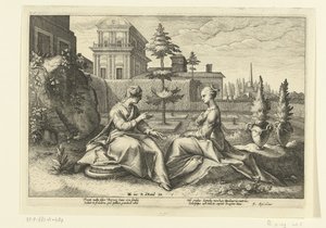 Juno nærmer seg Semele i dekke av Beroe Ovids metamorfoser (serietittel) av Hendrick Goltzius (workshop of)