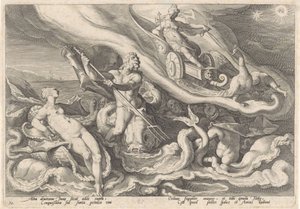 Juno klager til Thetis og Oceanus Metamorphoses of Ovid (serietittel) av Hendrick Goltzius (workshop of)