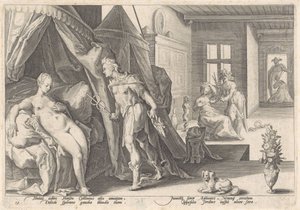 Mercury besøker Herse Metamorphoses of Ovid (serietittel) av Hendrick Goltzius (workshop of)