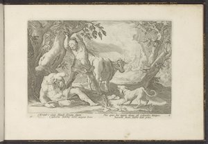 Mercurius doodt Argus Ovids metamorfoser (serietittel) The Herescheppingen van P. Ovidius Naso (serietittel) av Hendrick Goltzius (workshop of)