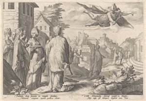 Mercurius en Herse Metamorfosen van Ovidius (serietittel) av Hendrick Goltzius (workshop of)