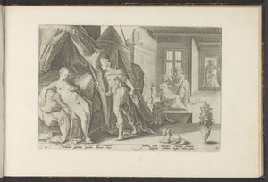 Mercurius i Herses kamera Ovids metamorfoser (serietittel) The Herescheppingen van P. Ovidius Naso (serietittel) av Hendrick Goltzius (workshop of)