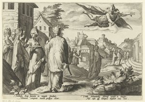Mercury forelsker seg i Herse Ovids metamorfoser (serietittel) av Hendrick Goltzius (workshop of)